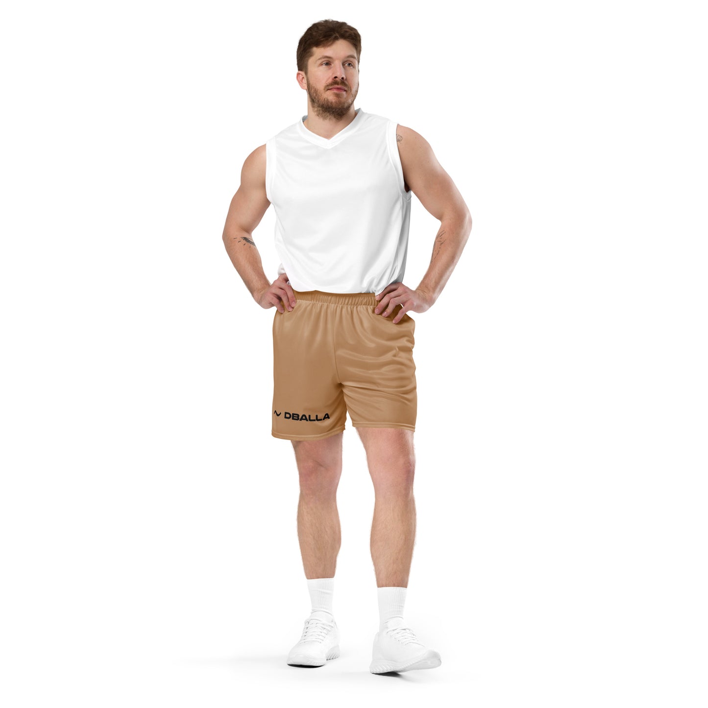 DB4200SHT-BRWN Unisex mesh shorts